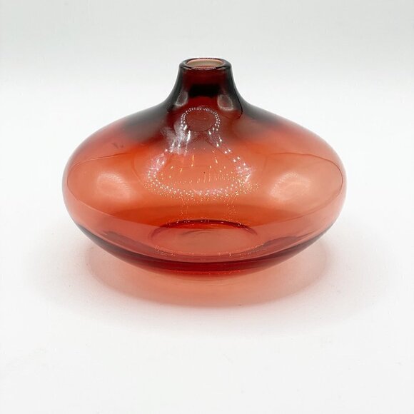 IKEA Vintage 2000 Salong Cranberry Red Glass Round Bud Vase Johanna Jelinek - Picture 2 of 5